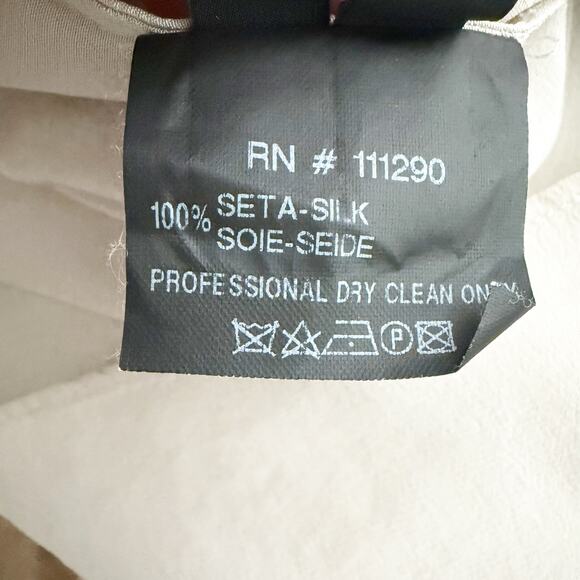 DEREK LAM | Beige Taupe Ruffle Front Blouse Top Shirt | Size 4 - Picture 7 of 8